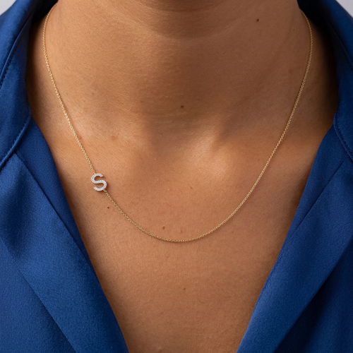 Diamond Asymmetrical Initial Necklace